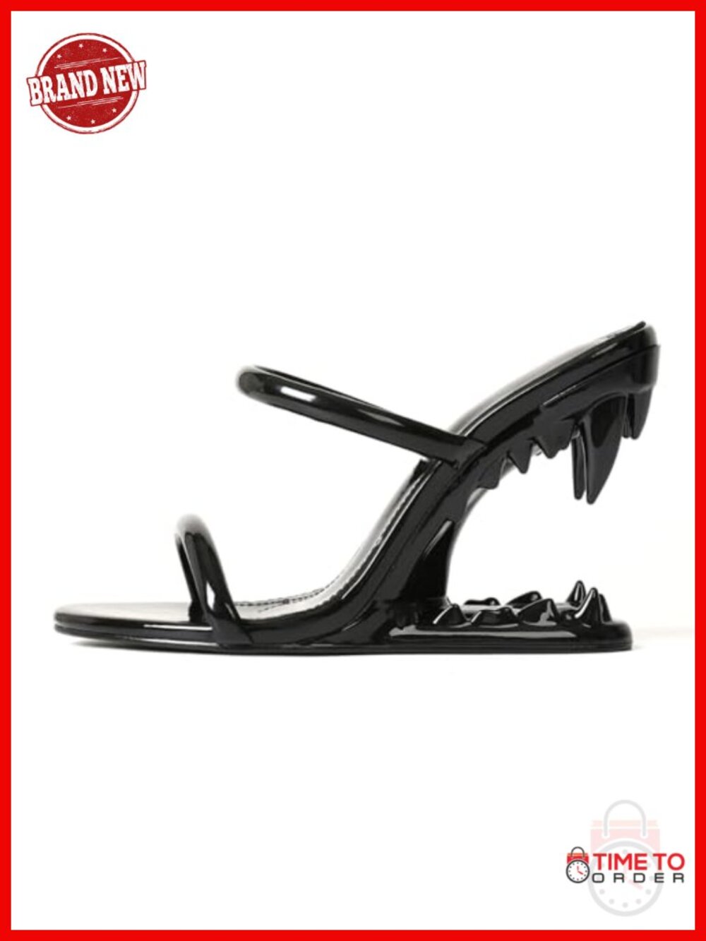 Women's Wedge Sandals Strappy Heels Synthetic Leather Shark Teeth Open Toe